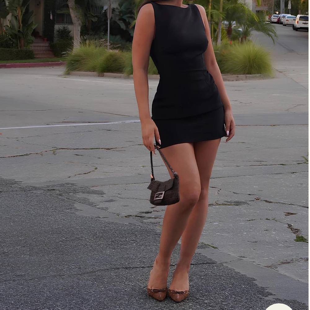 Meshki Angela Suiting Black Mini Dress NWT